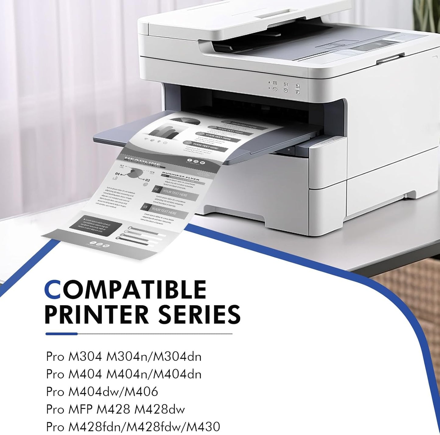 CF258X 58X Toner Cartridge Black High Yield 58A Compatible Replacement for HP 58X CF258X 58A CF258A Toner Cartridge for HP Laserjet Pro M404n M404dn MFP M428fdw M428fdn M428dw Printer Ink 2 Pack