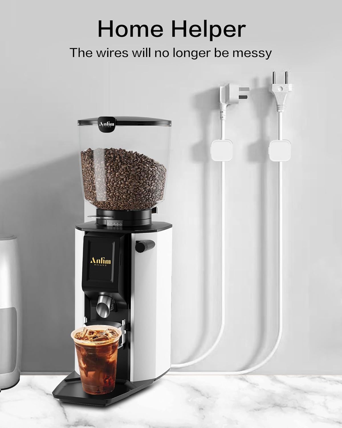 10 Pack Desk Cable Strong Adhesive Management Clips，Organize Phone Charging Magnetic Cable Wire Holder, Easy to Open, for Desk, Wall, Office, Car,Nightstand(White)