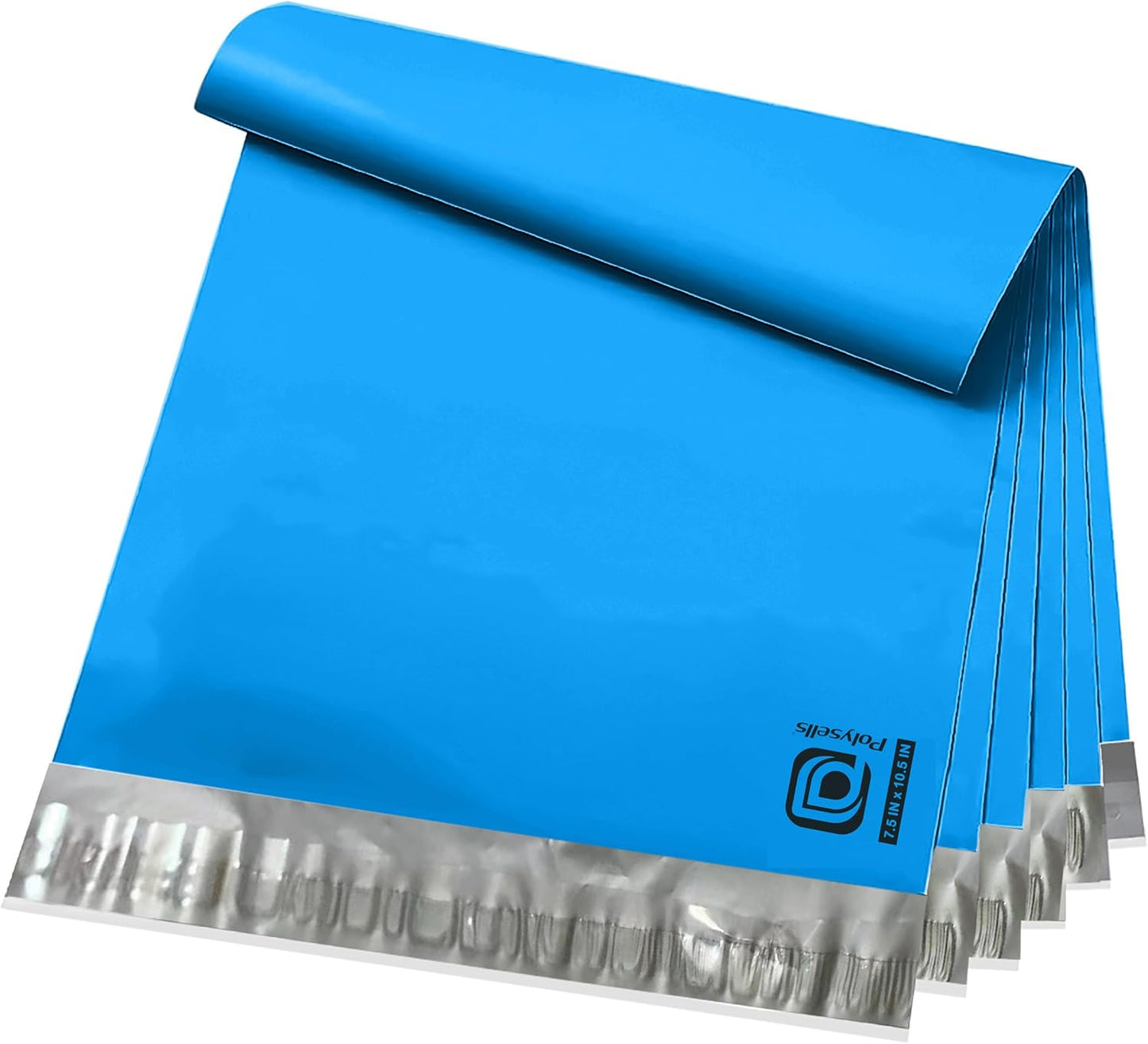 POLYSELLS 100 pcs 7.5x10.5 Inches Blue Poly Mailers Shipping Envelopes, Strong Adhesive Sealing, Waterproof, and Tear-resistant Postal Mailing Bags for Clothing, Books, and Accessories