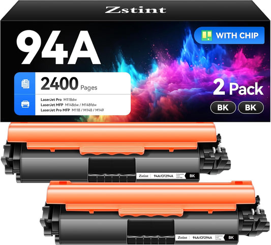 94A Black Toner Cartridge 2-Pack High Yield with Chip Replacement for HP 94A CF294A Cartridges Compatible for HP LaserJet Pro MFP M148dw M148fdw M118dw M149fdw M148 M118 M149 Series Printer All-in-One