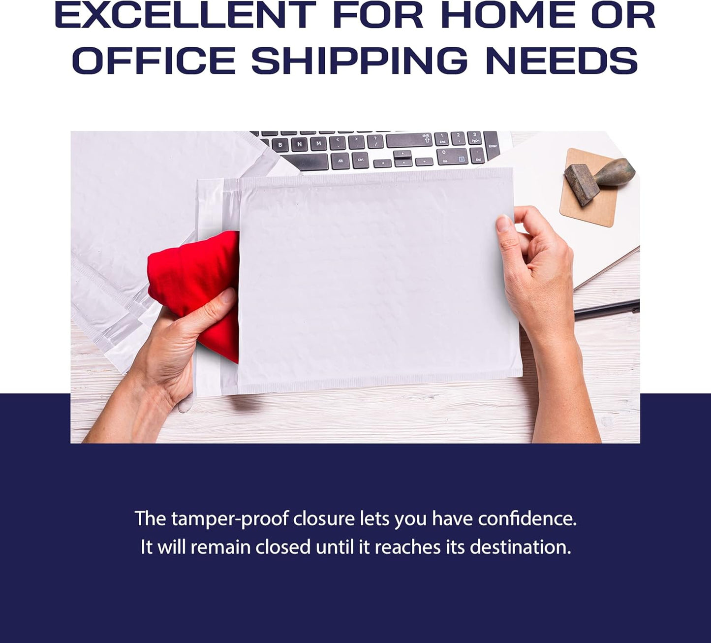 500-Pack Waterproof Poly Bubble Mailers 4 x 8 - Thick, Durable, Instant Seal Envelopes with Strong Adhesive - Protective Shipping Mailers for Jewelry, Cosmetics, SD Cards, USB Cables