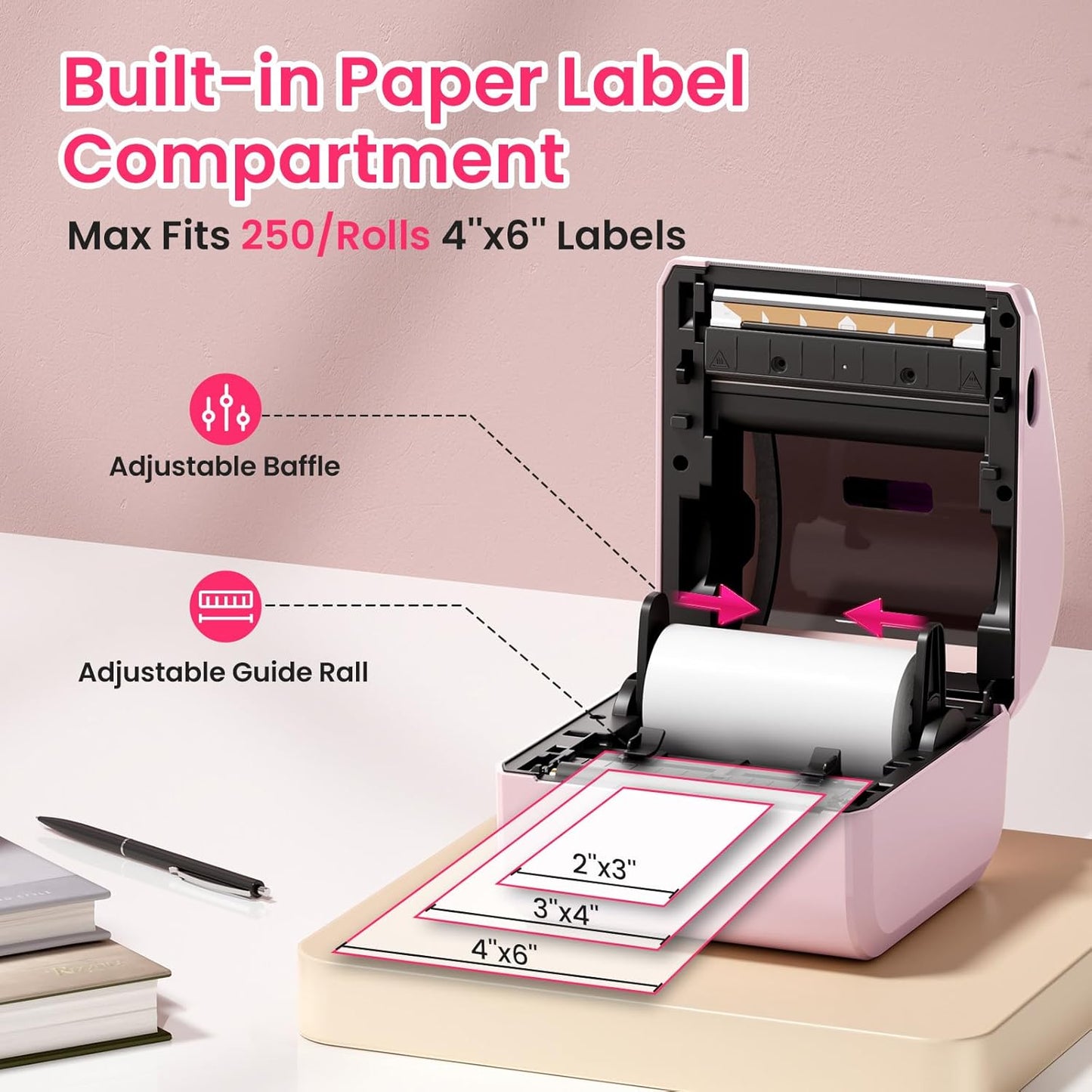 Bluetooth Thermal Label Printer 4x6 - D450BT Shipping Label Printer for Small Business, Shipping Packages, Office, Home, Compatible with Ebay, USPS, Shopify, Amazon, Tiktok