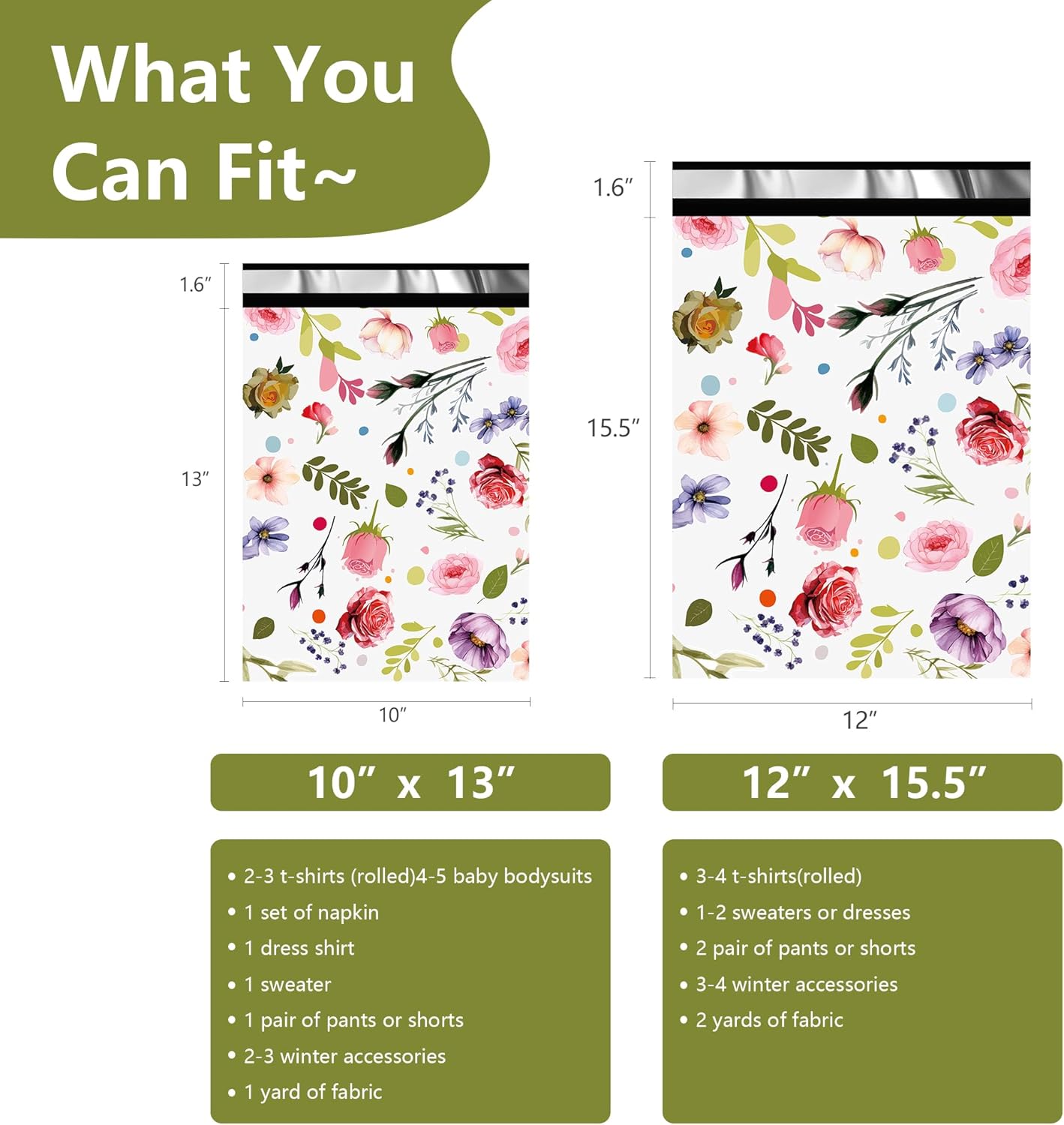 Poly Mailers 10x13 Inch 100 Pcs - Bud Printed Shipping Bags, 2.4mil Thickness, Waterproof and Tear Resistant Mailing Envelopes, Self-Sealing Packaging Bags for Small Business