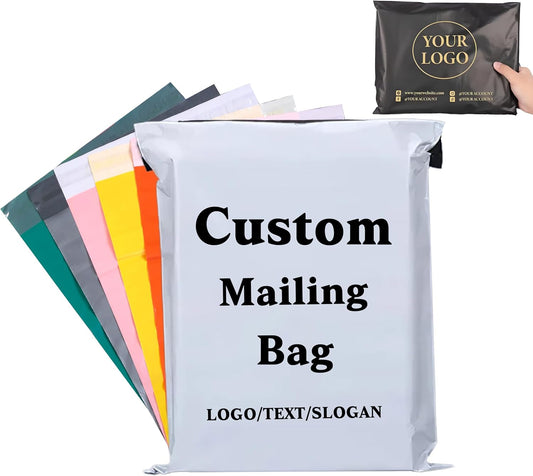 Custom Poly Mailer Bags,Personalized Packaging bags for Botique Retail and Online Business,Custom Self-Seal Mailing Bag,Custom Shipping Envelopes Printed Logo/Text/Slogan,Custom Postage Bag (50)