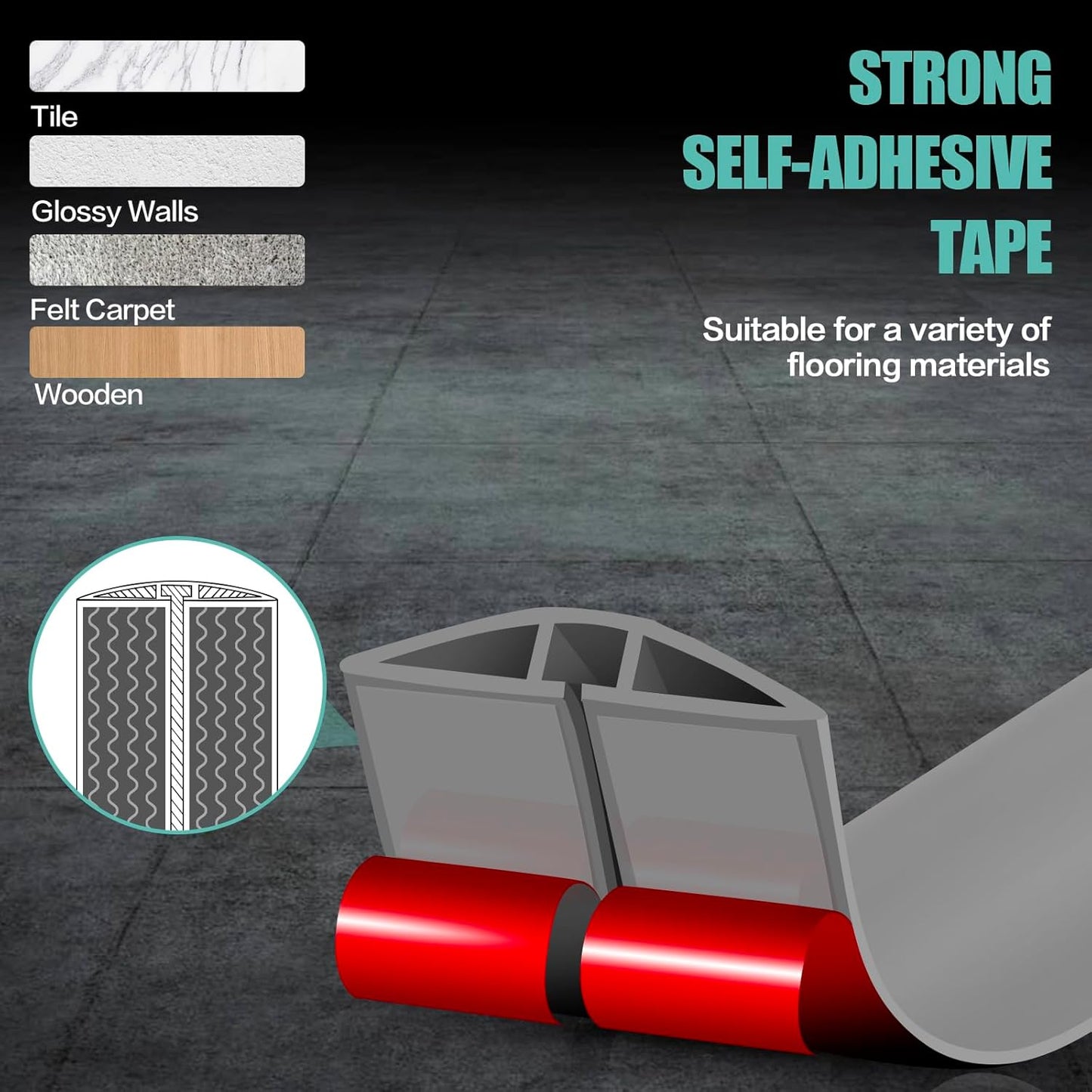 Floor Cord Cover Self Adhesive Cord Hider,10FT Cable Management, Extension Strip Protector for Wires, Prevent Cable Trips for Offices, Gyms, Exhibitions Cavity:0.39"(W) x 0.27"(H) Gray