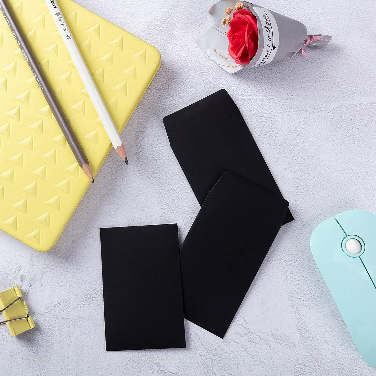 100 Pack Small Coin Envelopes Self-Adhesive Kraft Paper Seed Envelopes Mini Parts Small Items Stamps Storage Packets Envelopes for Garden, Office or Wedding Gift (Black, 2.25×3.5 inch)