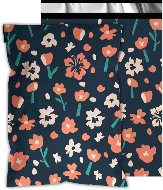 Poly Mailers 10x13 Inch 25 Pcs - Tulip printed Shipping Bags, 2.4mil Thickness, Waterproof and Tear Resistant Mailing Envelopes, Self-Sealing Packaging Bags for Small Business