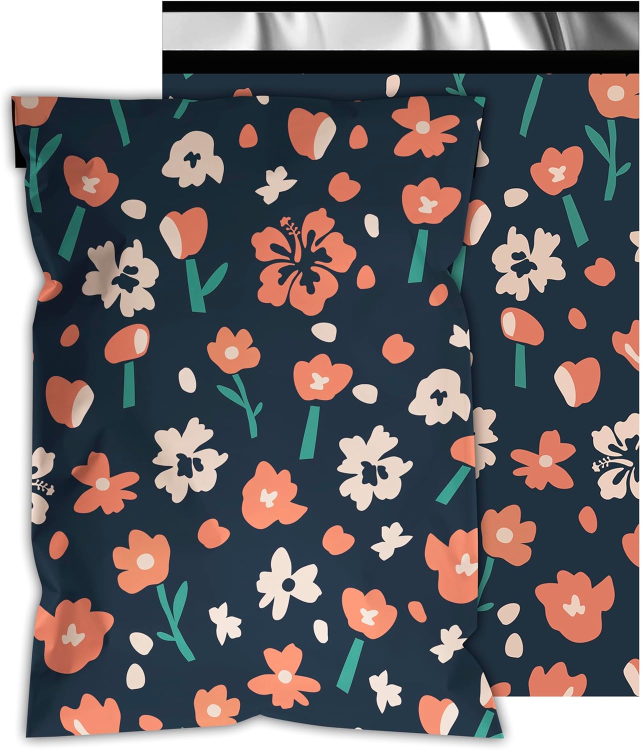Poly Mailers 12x15.5 Inch 50 Pcs - Tulip printed Shipping Bags, 2.4mil Thickness, Waterproof and Tear Resistant Mailing Envelopes, Self-Sealing Packaging Bags for Small Business