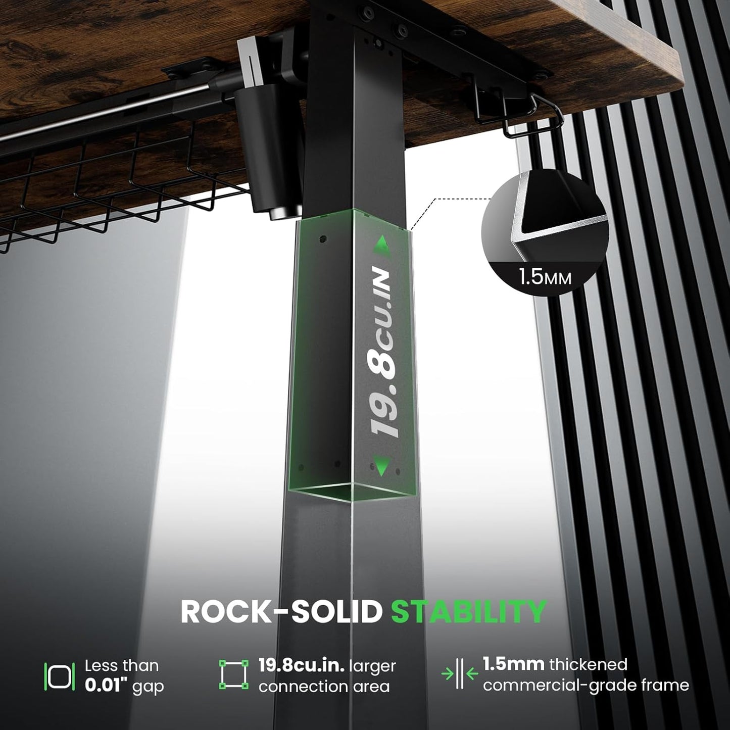 SIAGO Electric Standing Desk Adjustable - 63 x 24 Inch Sit Stand up Desk with Cable Management - 3 Memory Preset Adjustable Height Table