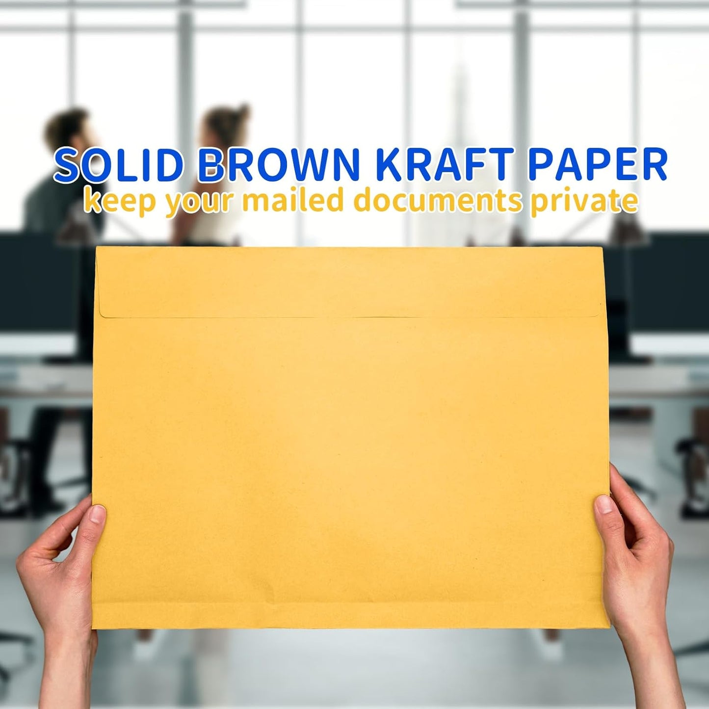 20 Pcs 12 x 16 x 1.6 Inch Large Expandable Catalog Envelopes Manilla Kraft Peel and Seal Envelopes Light Large Mailing for Office Home Documents Magazines Photos Storage Organizing (Yellow)