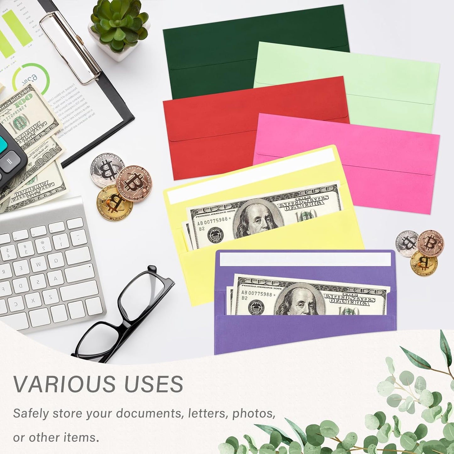 50 Pack #10 Business Envelopes, Self Seal Standard Christmas Red Envelopes for Secure Business & Legal Mailing, Office, Checks, Letter, Invoices, 4 1/8 x 9 1/2 Inches