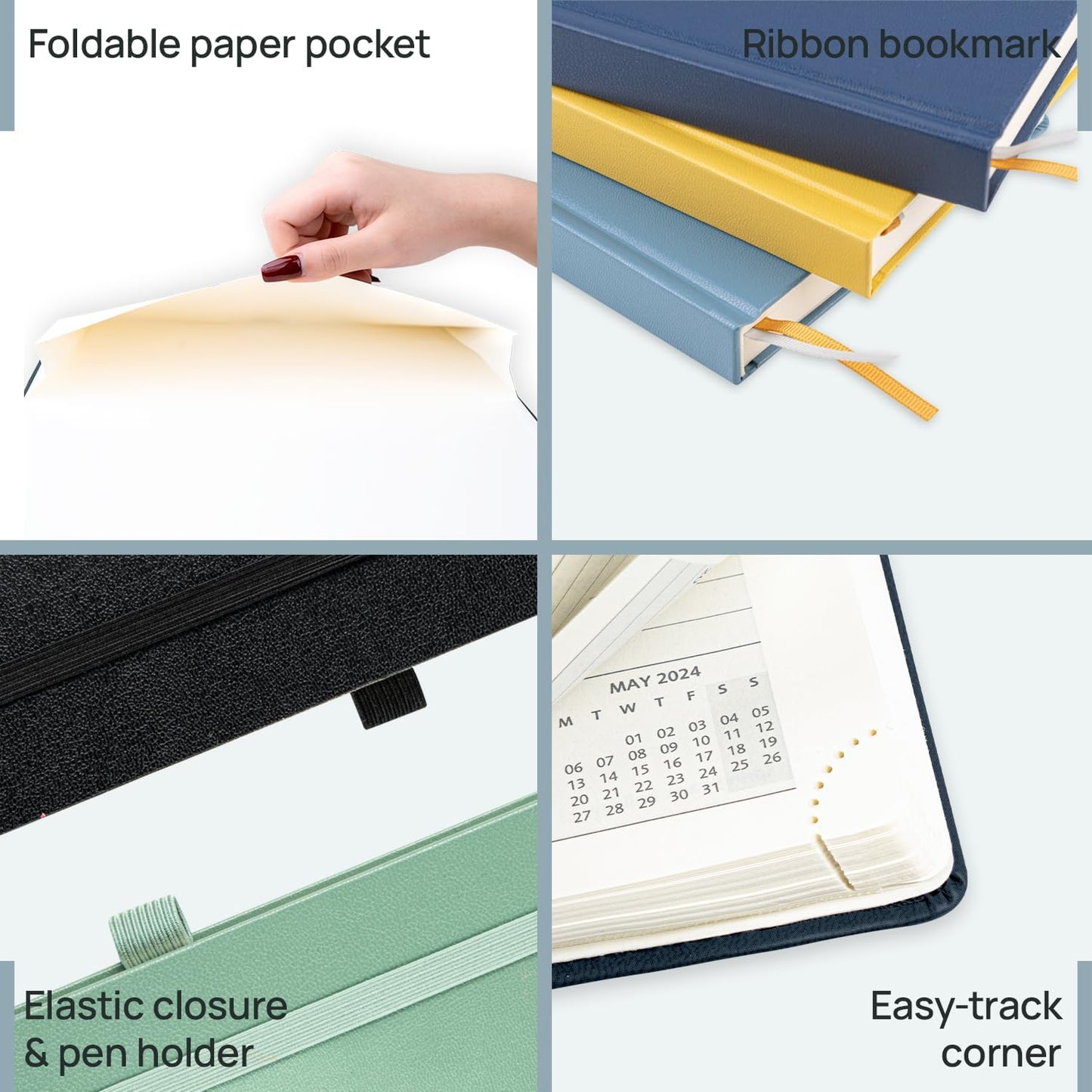 POPRUN 2026 Planner (Medium Size 8.5''x 6.5'' Hardcover) - Daily Weekly and Monthly Calendar Agenda 2026 Appointment Book with Hourly Time Slots, Monthly Tabs, 100 GSM - Light Pink