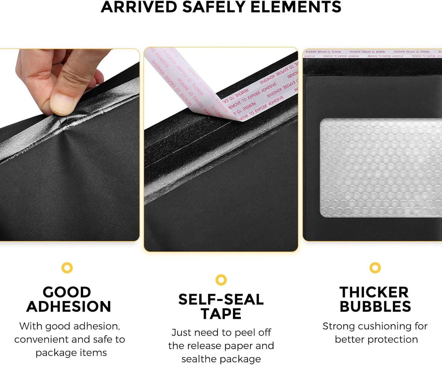 Fuxury Kraft Bubble Mailer 8.5x12 Inch 25 Pack，Strong Adhesion Padded Envelopes,Self Seal Bubble Envelopes, Waterproof Cushioned Padded Mailers Packaging for Small Business,Bulk Black