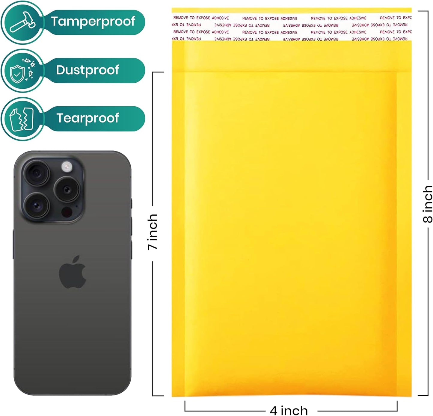 Levex - #000 4" x 8" [50 Pack) Kraft Bubble Mailers, Padded Envelope Mailers, Packing Envelope & Mailing Bags for Shipping