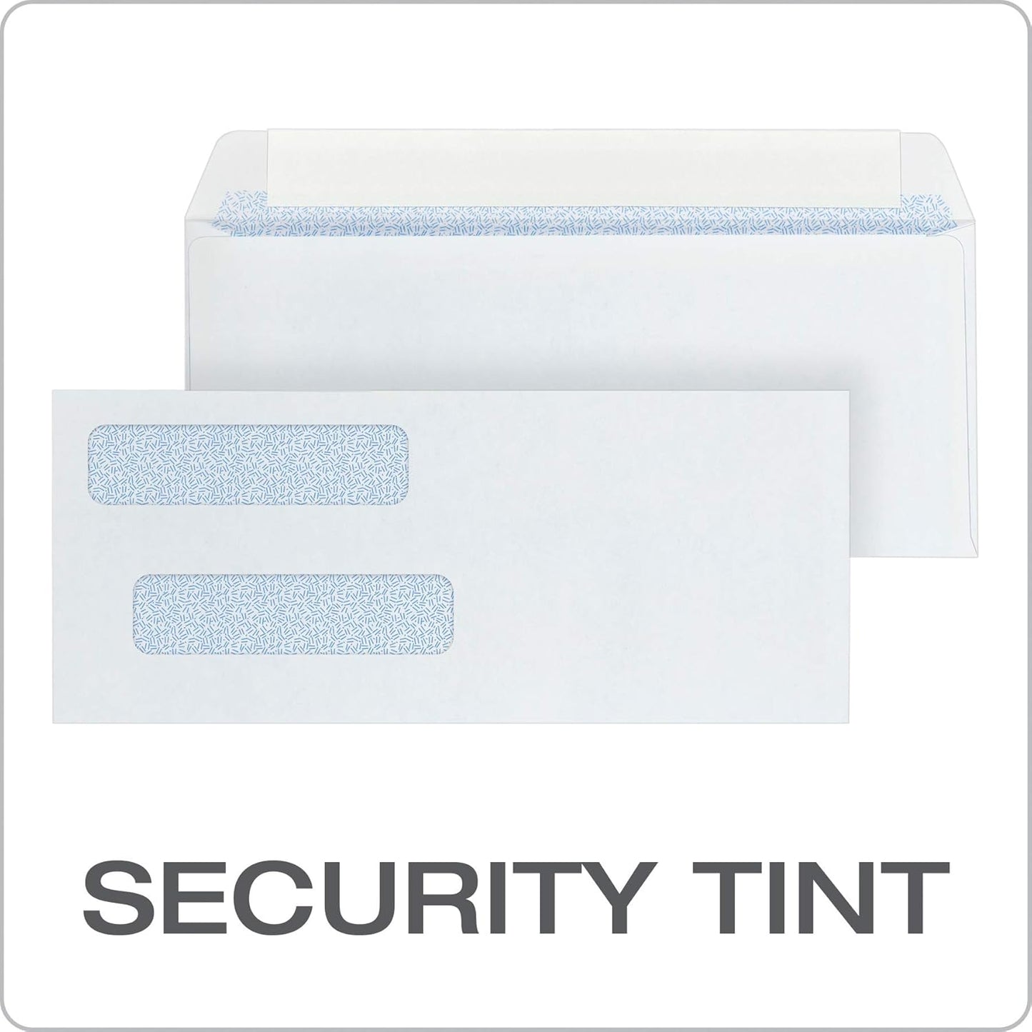 Quality Park #8 Double Window Envelopes, Self Seal Security Envelopes for QuickBooks Checks, 3 5/8" x 8 11/16", 24 lb White, 500 per Box (QUA50766)