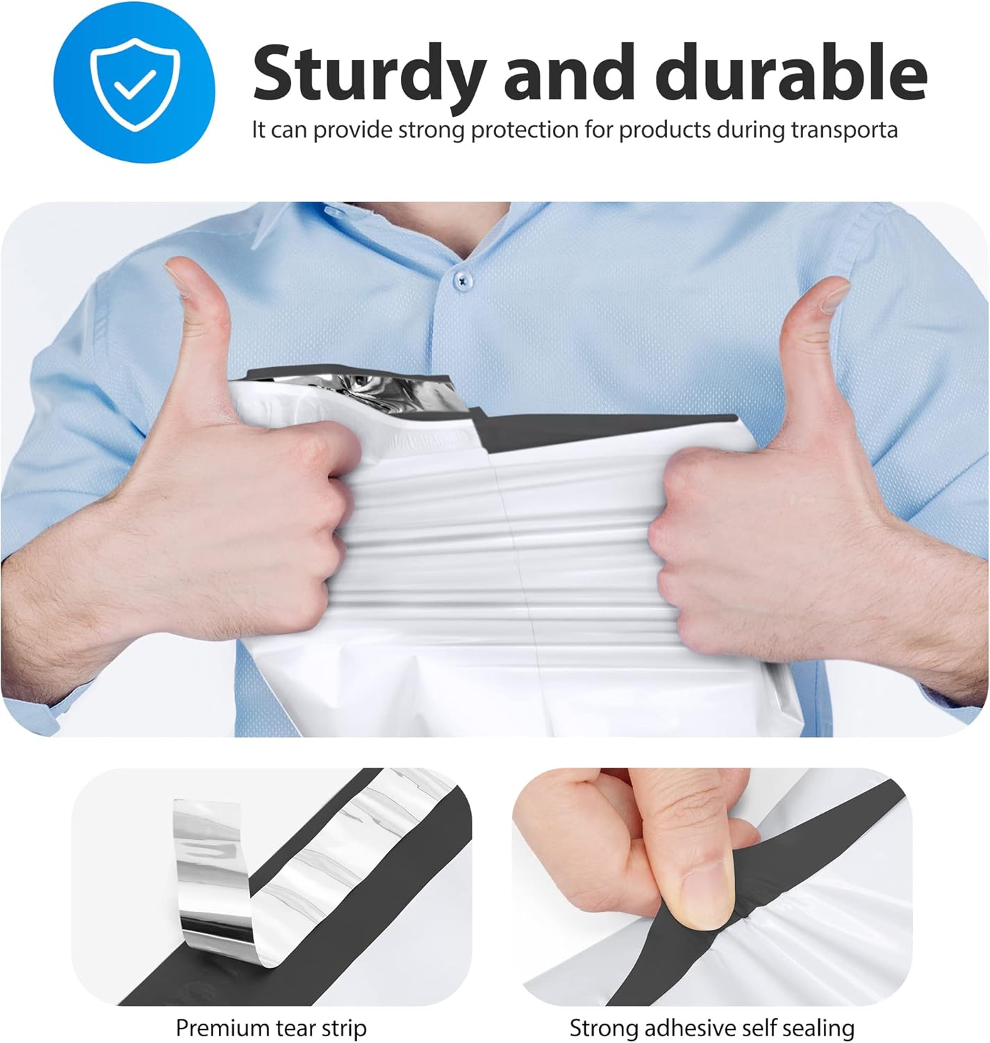 Fuxury Poly Mailers 14.5x19" 400Pcs Bulk Shipping Bags for Clothing Strong Adhesive Shipping Envelopes Waterproof Packaging Mailing Bag for Small Business White Polymailers