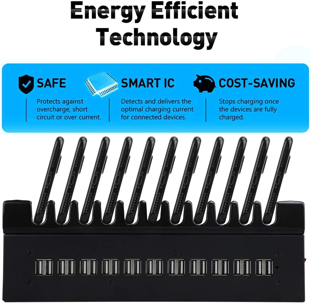 Multiport USB Charging Station for Party, 2023 New Stytle 22-Ports Charging Station for Multiple Smart Devices, Noninterference Multiport Desktop Charger for School Office Hotel Shopping Malls