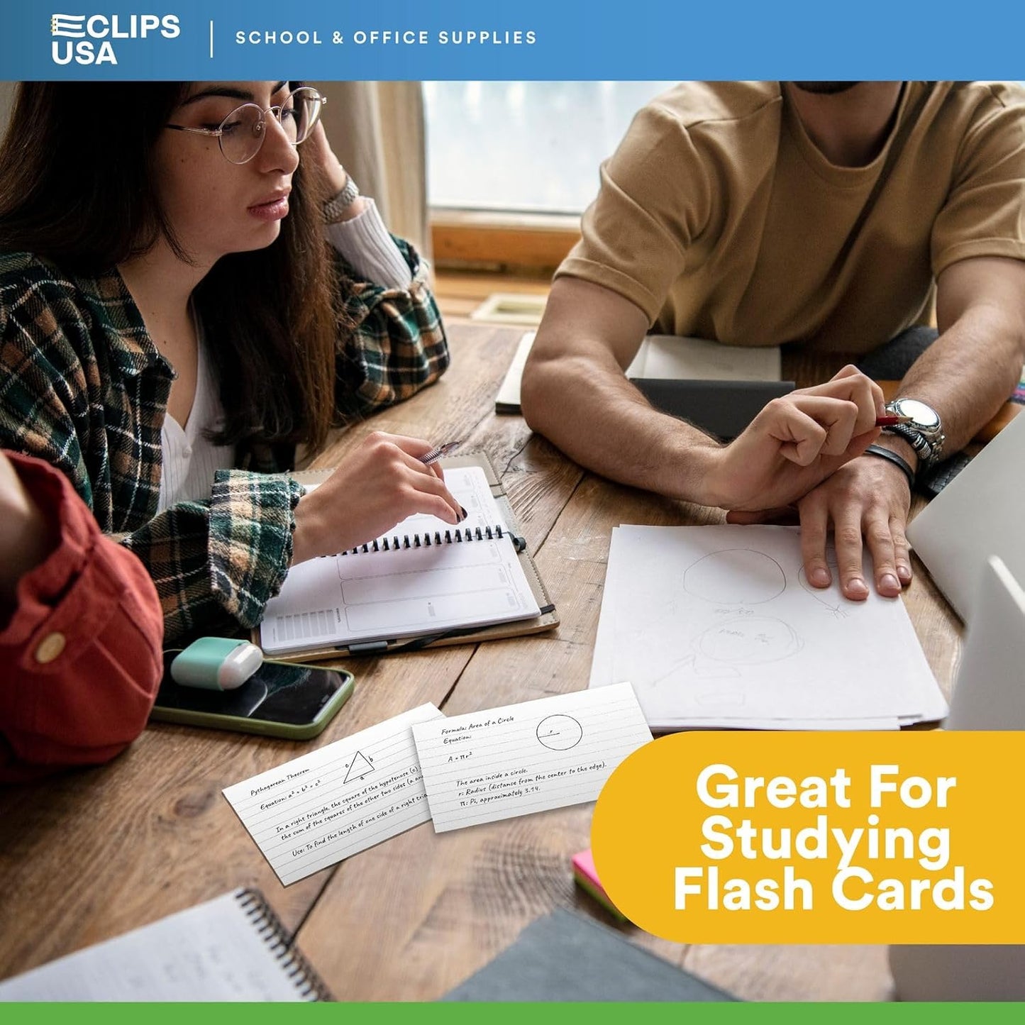 Index Cards Bulk (2400 Cards), Flash Cards, Note Cards, Flashcards, Index Cards 3x5, Notecards, Flash Cards For Studying, 100 Per Pack, (24 Pack, 3X5)