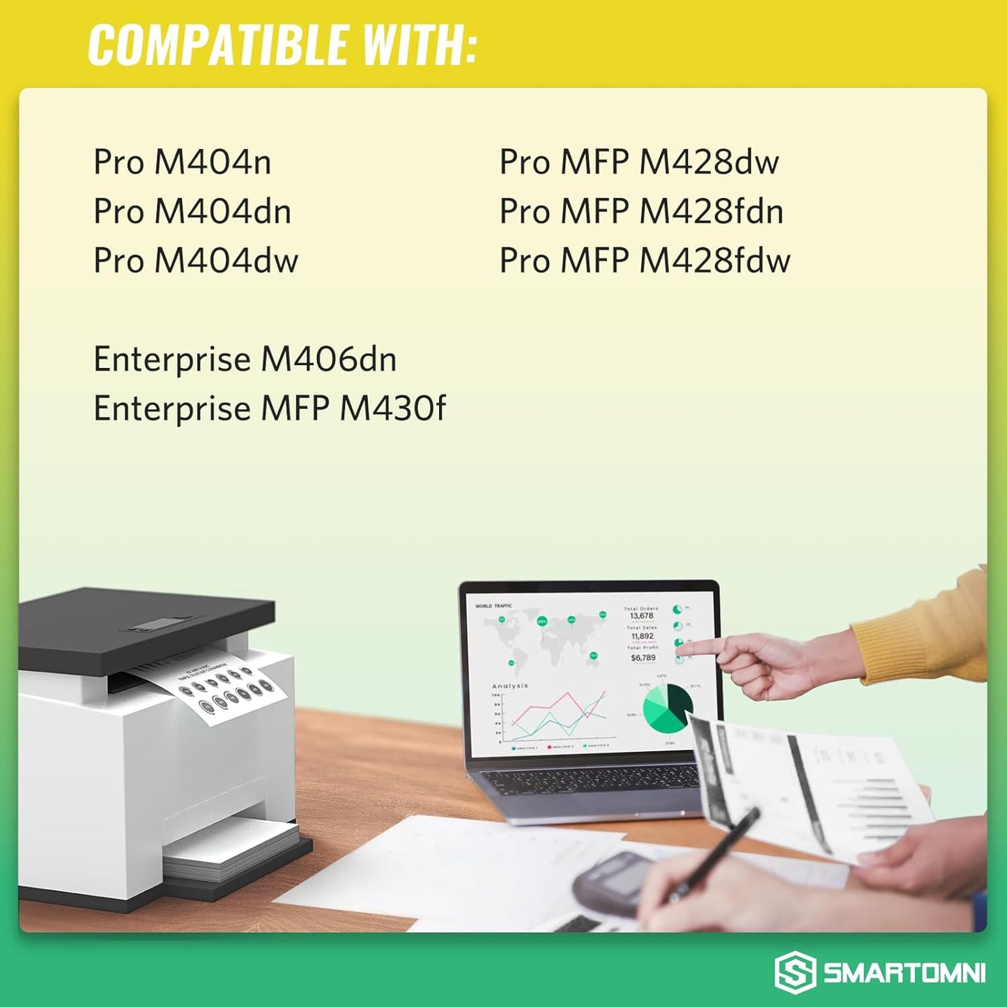 58A CF258A Black Toner Cartridge 2 Pack (with Chip) Works with HP Pro MFP M428dw M428fdw M428fdn M428, Pro M404n M404dn M404dw M404, Enterprise MFP M430f M406dn M430 M406 Series Printer | 58A 58X