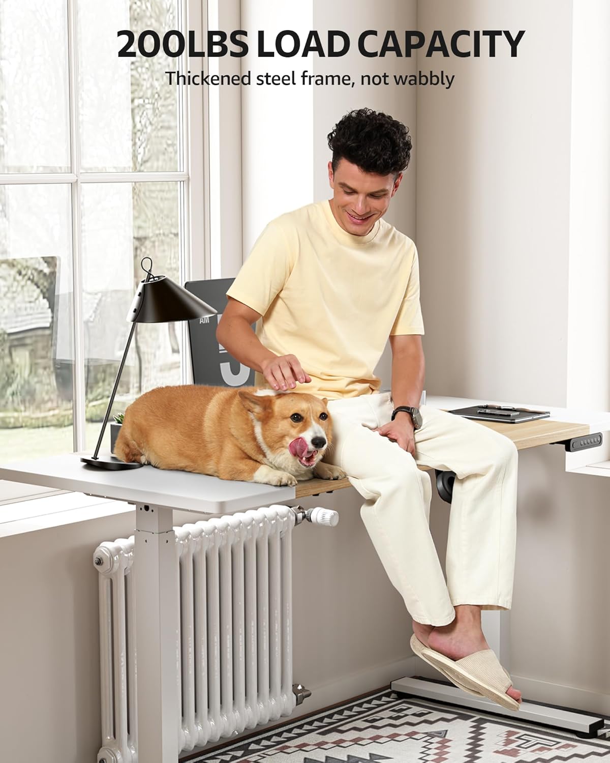 SIAGO Electric Standing Desk Adjustable - 48 x 24 Inch Sit Stand up Desk with Cable Management - 3 Memory Preset Adjustable Height Table