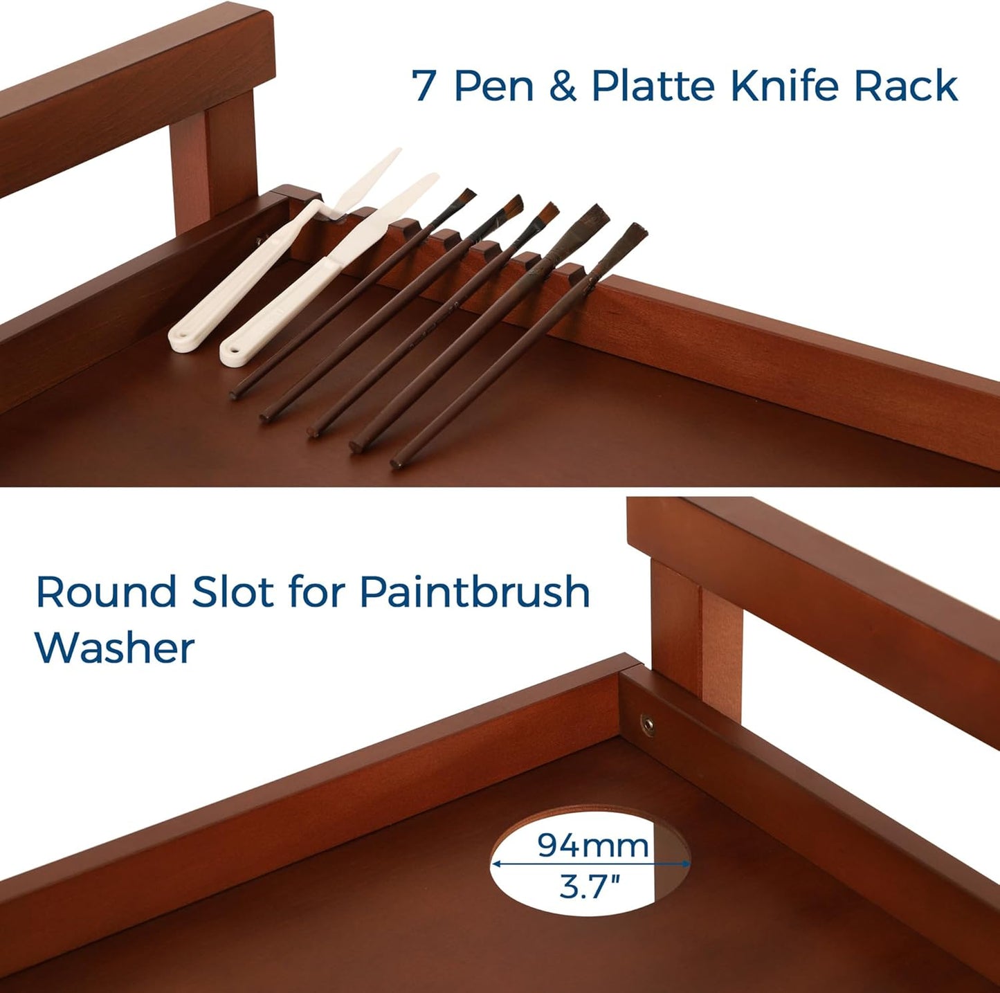 VISWIN Art Cart Organizer, Solid Beechwood Art Supply Storage Organizer with Caster Wheels, 3-Tier Multifunctional Rolling Utility Storage Cart for Studio, Classroom, Artists - Walnut