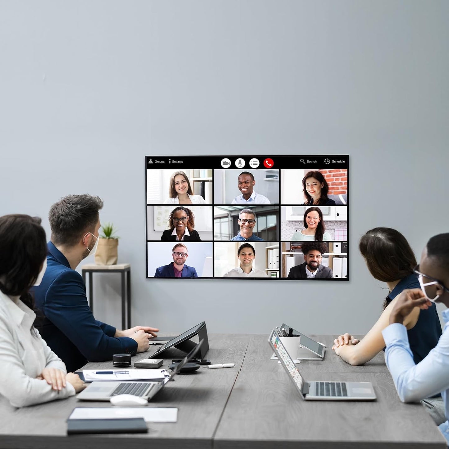 Folding Conference Table, Mobile Training Table for Office Conference, Modern Modular Rectangular Work Desk Meeting Seminar Work Tables with Caster Wheels, Large Breakroom Tables (10Pack L63in)