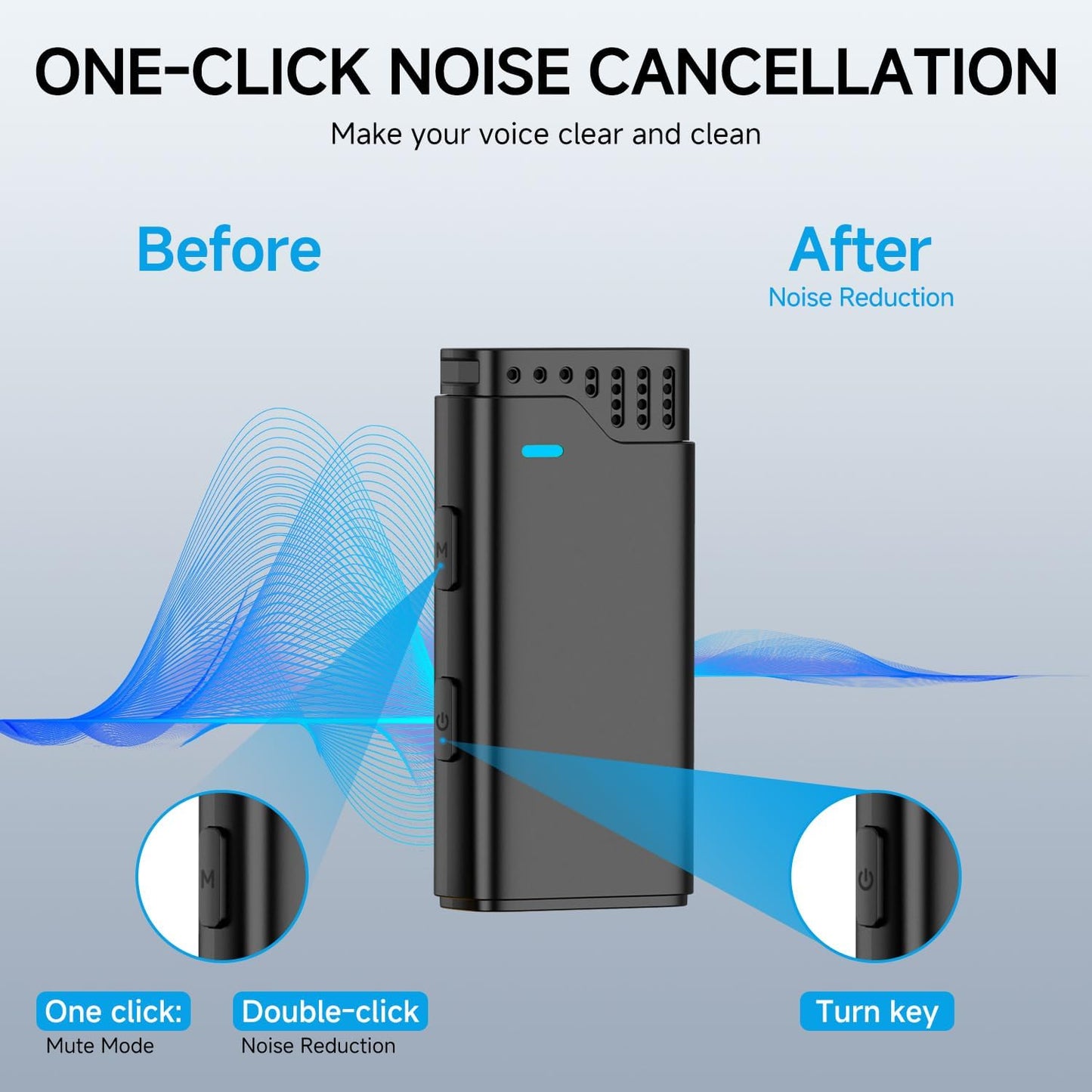 2 in 1 Professional Wireless Lavalier Microphone for iPhone iPad Android with Charging Case Noise Cancellation Plug-Play Clip on Lapel Mic for YouTube, Recording, Facebook Live Streaming