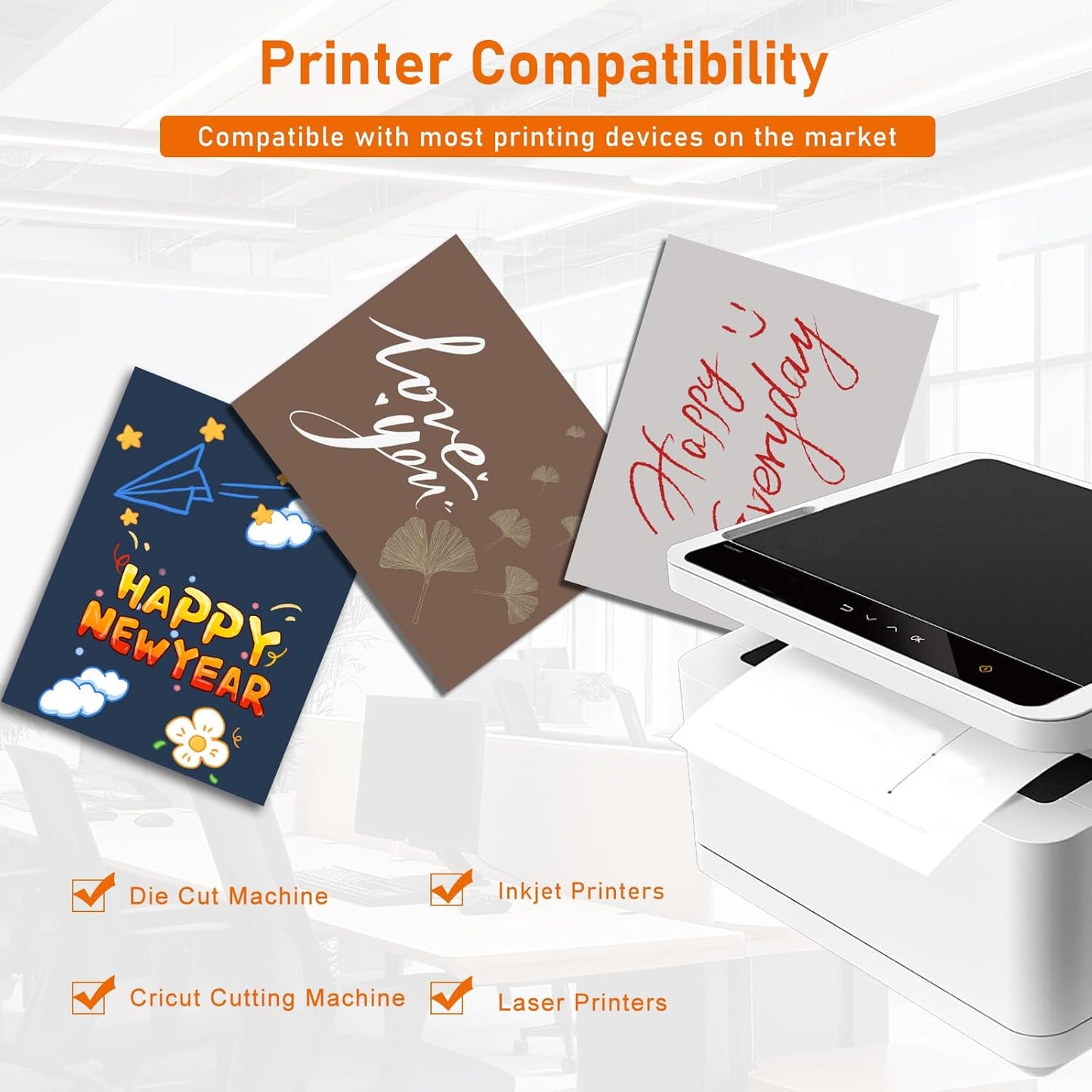 100 Sheets Grey Cardstock 8.5 x 11 Certificate Paper, 75lb Gray Card Stock Printer Paper for Wedding, Crafting, Memus, Making Cards，Invitations