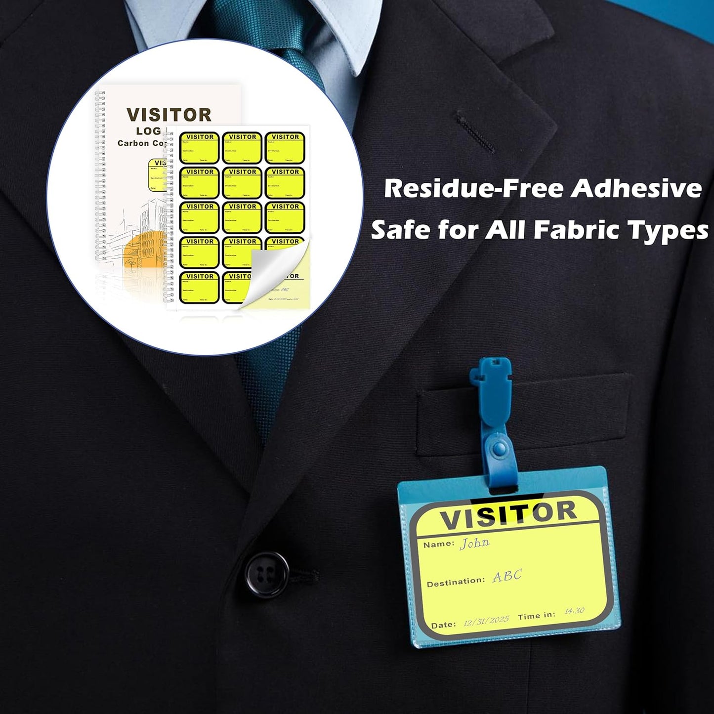 1 Pack of 225 Visitor Badges Registry Log with Carbon Copy Visitor Stickers Letter Size Visitor Log Book Extras Protecting Privacy Pages Spiral-Bound Self Visitor Badges Guest Register Book (1)