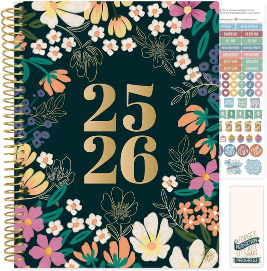 bloom daily planners 2025-2026 (8.5" x 11") Academic Year Day Planner (July 2025 - July 2026) - Weekly & Monthly Dated Agenda Organizer with Stickers & Tabs - Blooming Wildly