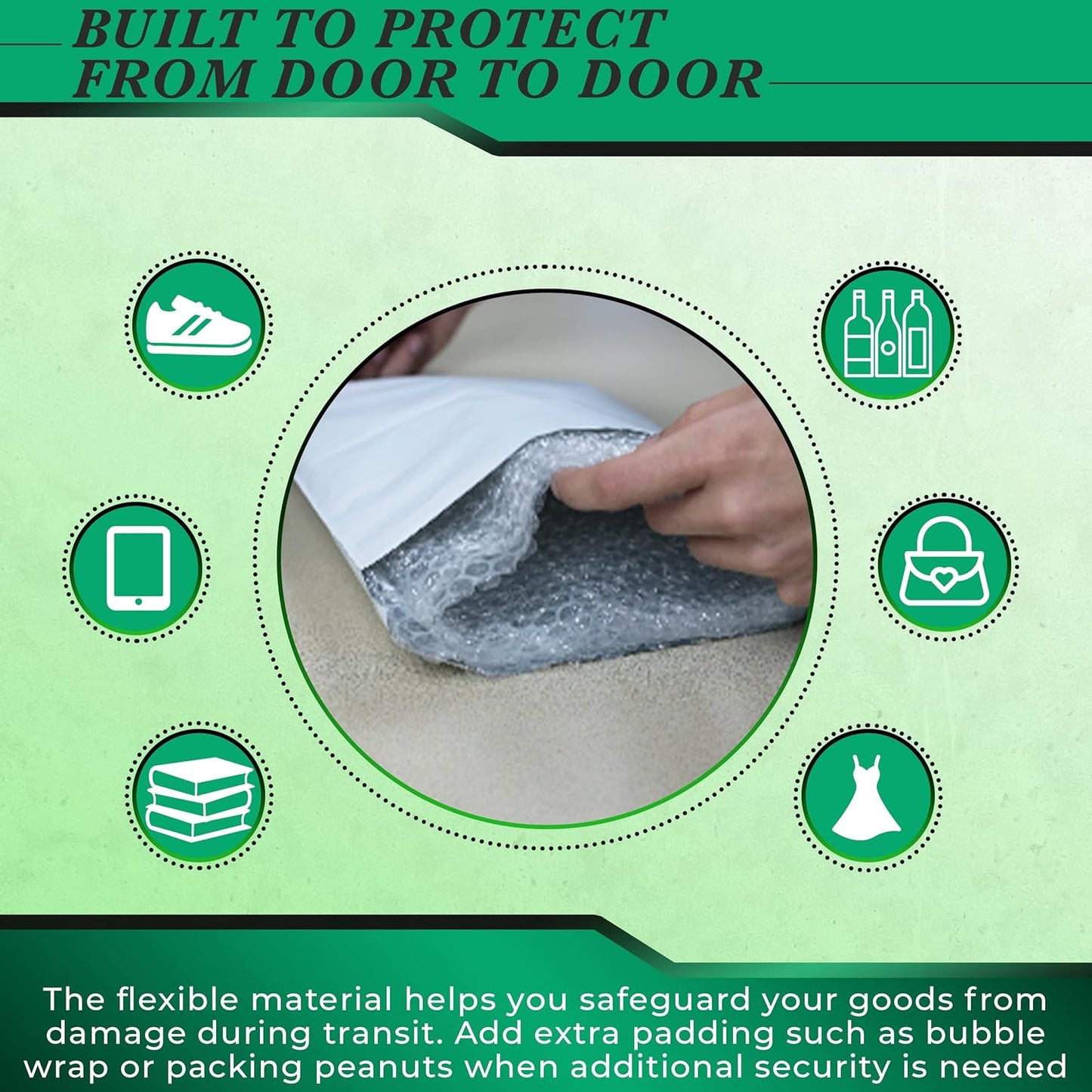 2000 Pack Secure Seal White Poly Mailers - 10x13 Safe Shipping Bags - E-Commerce Self Sealing 2 Mil Poly Envelopes