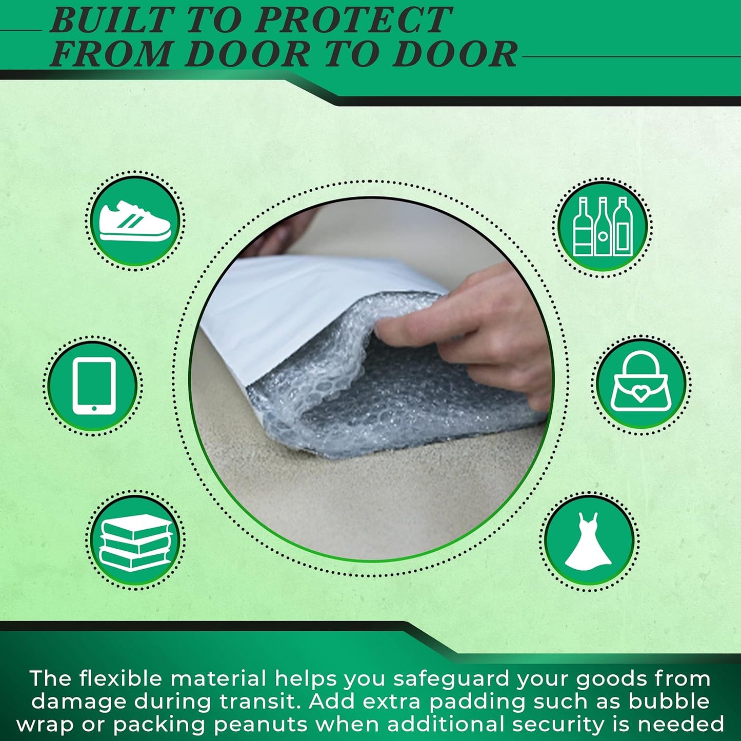 100 Pack Secure Seal White Poly Mailers - 26x32 Safe Shipping Bags - E-Commerce Self Sealing 2 Mil Poly Envelopes