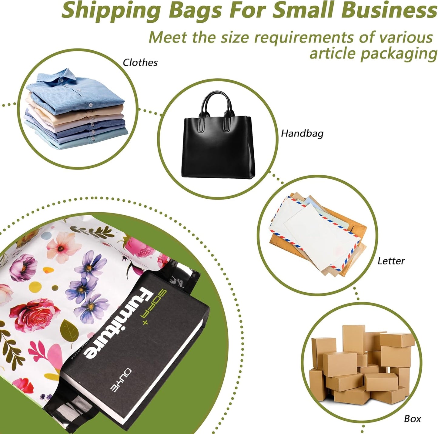 Poly Mailers 12x15.5 Inch 50 Pcs - Bud Printed Shipping Bags, 2.4mil Thickness, Waterproof and Tear Resistant Mailing Envelopes, Self-Sealing Packaging Bags for Small Business