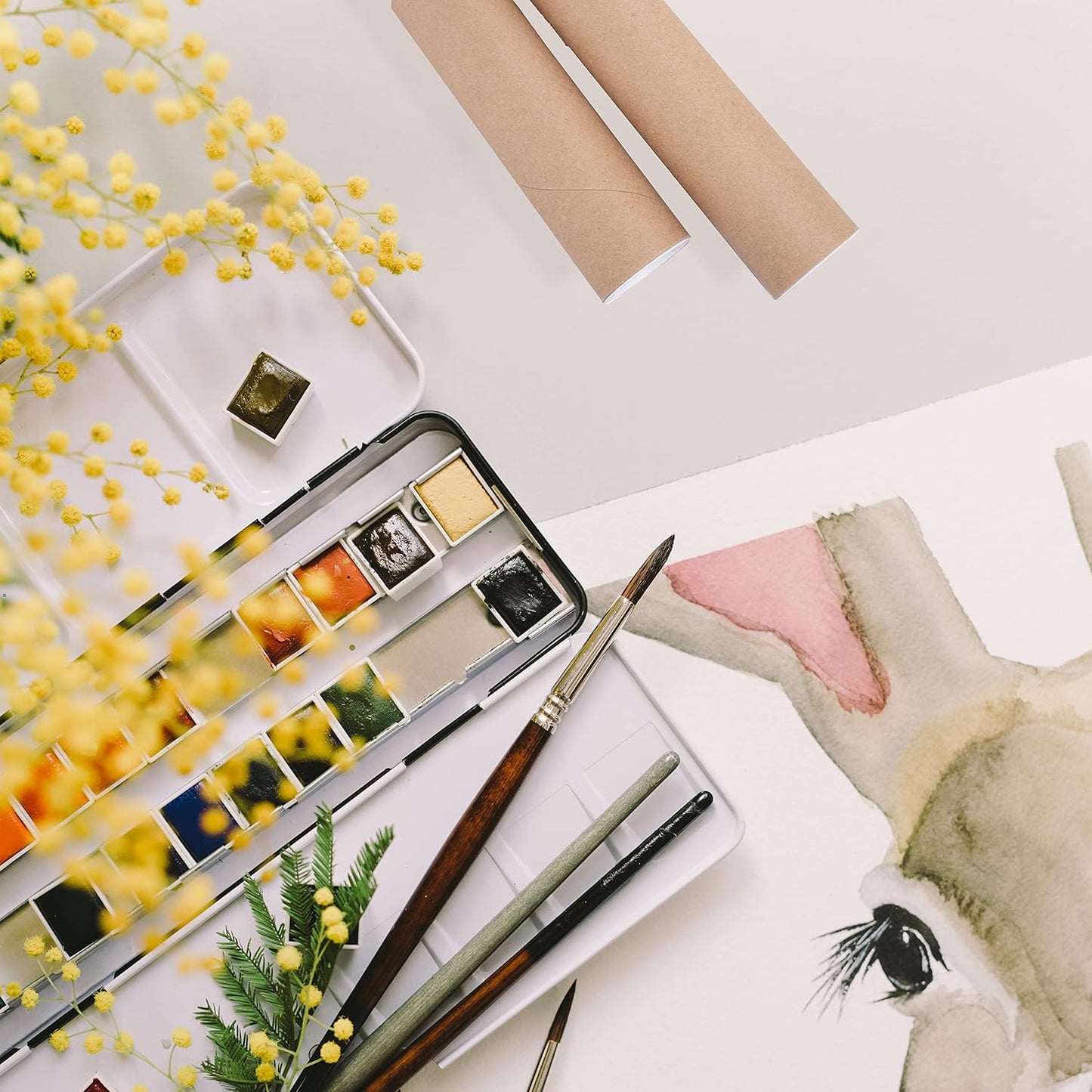 MagicWater Supply Mailing Tube - 3 in x 24 in - Kraft - 4 Pack - for Shipping and Storage of Posters, Arts, Crafts, and Documents