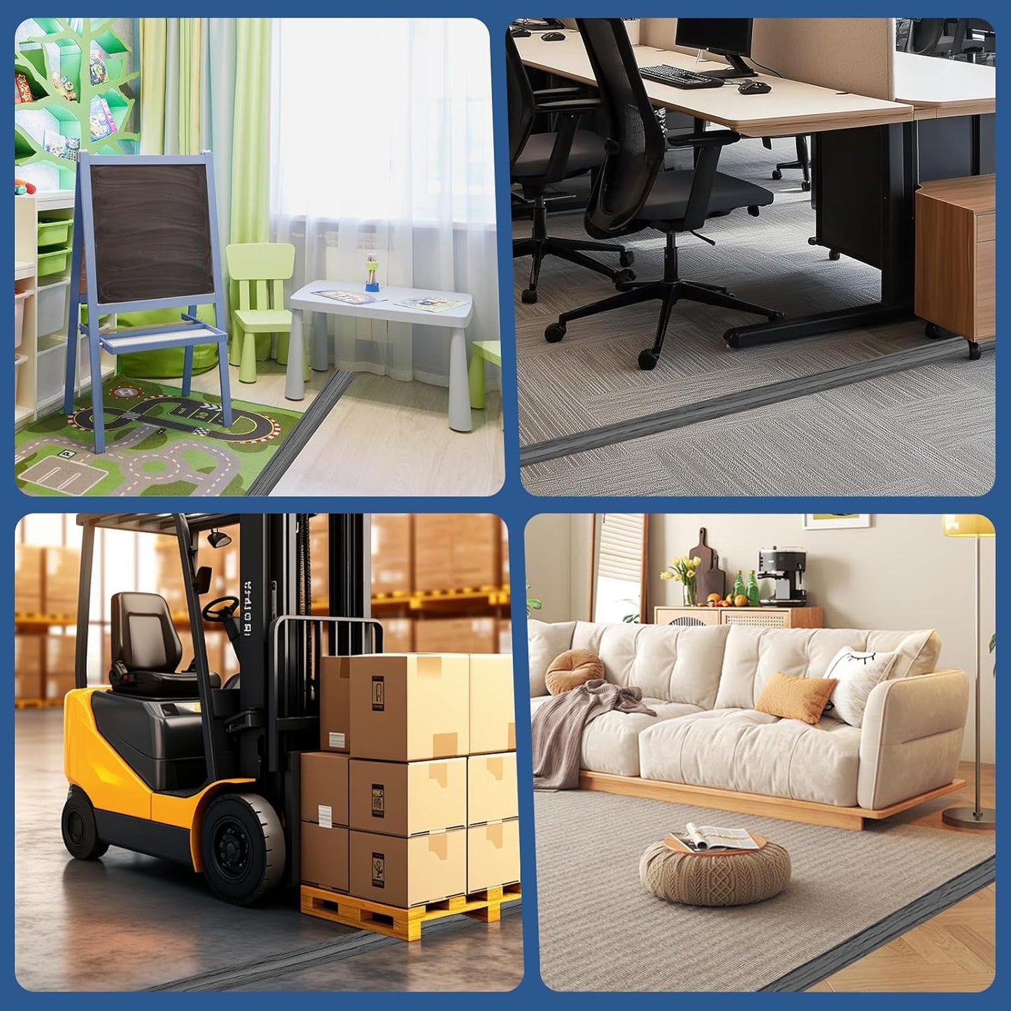 Floor Cord Cover for Wires on Floor Self Adhesive Cord Hider Floor Cable Management Wire Covers for Cords Protector Prevent Cable Trips Cord Cavity W 0.32" x H 0.32", Deep Gray Wood, 10Ft