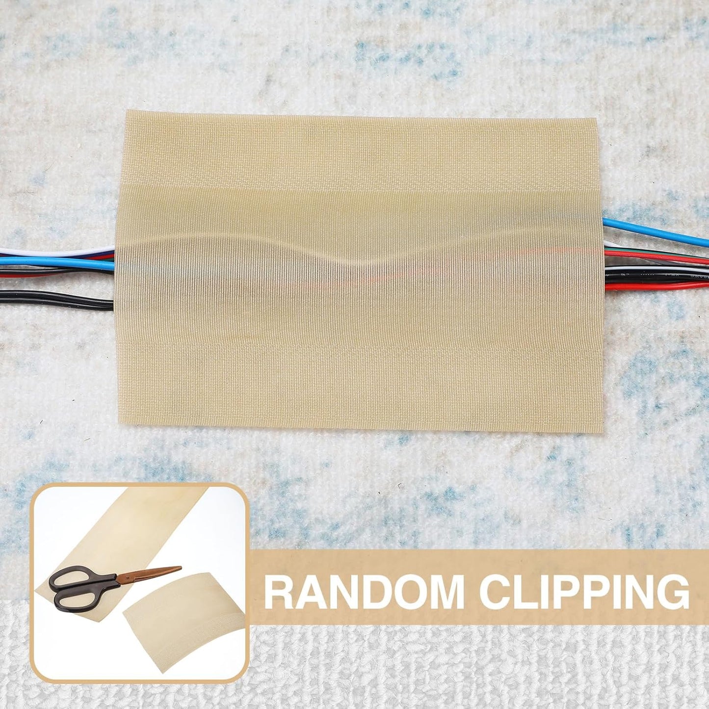 WILLBOND Carpet Cord Cover Cable Grip Floor Cover Cable Protector Management Only for Commercial Office Carpet(Khaki,39.37 ft)