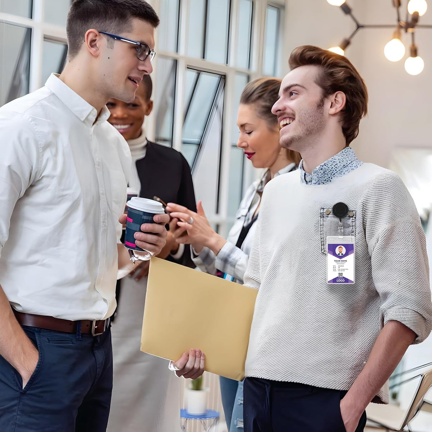 100 Pcs Badge Reel, ID Badge Holder Retractable Clip, Keychain Badge Reel，Badge Clip, Bulk Lanyard for Wear Keys, ID Card, Name Hold