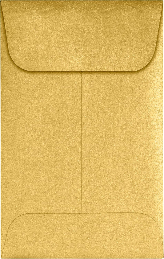 LUXPaper #1 Coin Envelopes | 2 1/4" x 3 1/2" | Gold Metallic | 80lb. Text | 50 Qty