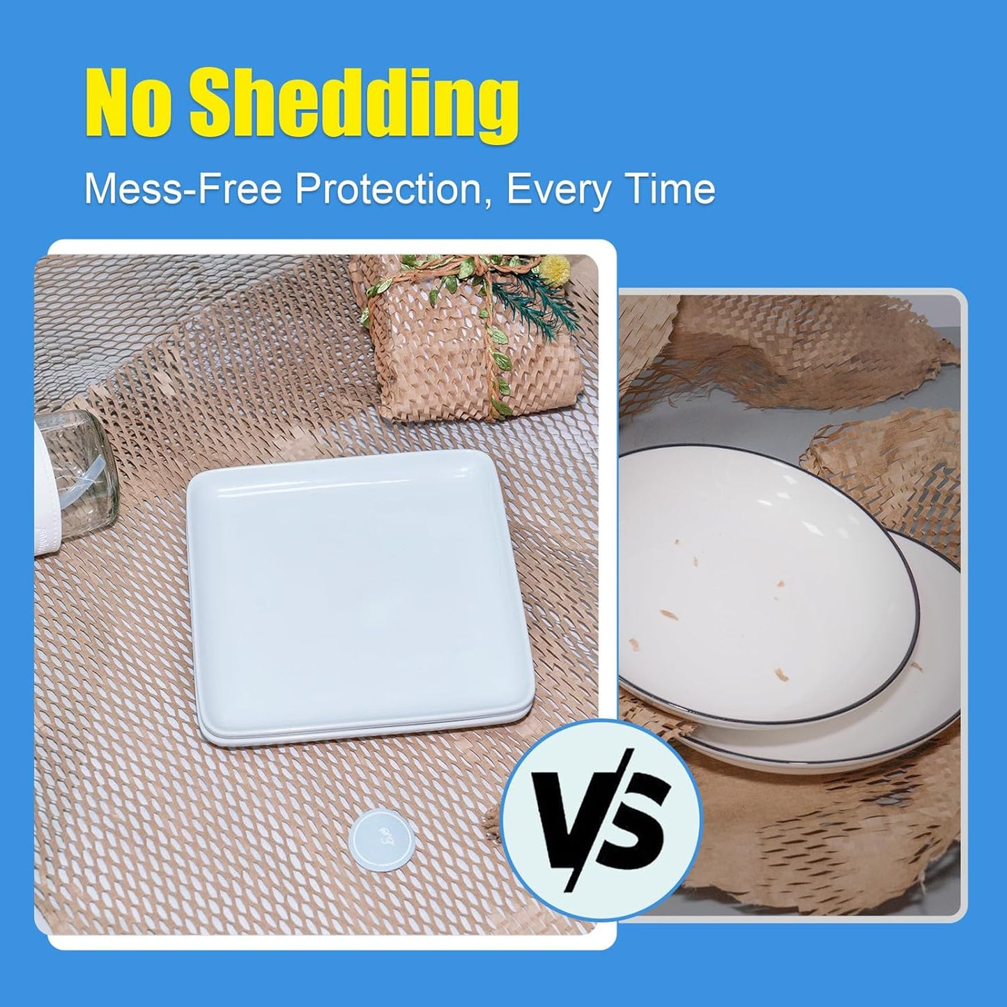 Moving Supplies Honeycomb Packing Paper for Dishes and Glassware 15 Inches * 820 Feet, Large Bubble Cushioning Wrap Roll Eco Friendly Packaging Shipping Material, Sustainable Box Void Filler