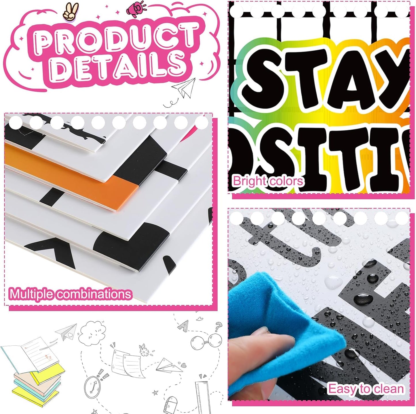 Honoson 24 Pcs Bulk Inspirational Privacy Folders for Students Cardboard Test Privacy Boards Motivational Words Desk Dividers Shield for Classroom School Study Supplies, 6 Styles(Polka Dot)