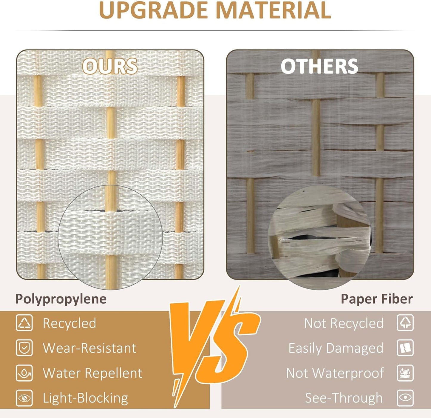 HOMCOM Room Divider, 4 Panel Folding Privacy Screen, 5.6' Tall Freestanding Wall Partition for Home Office, Bedroom, White