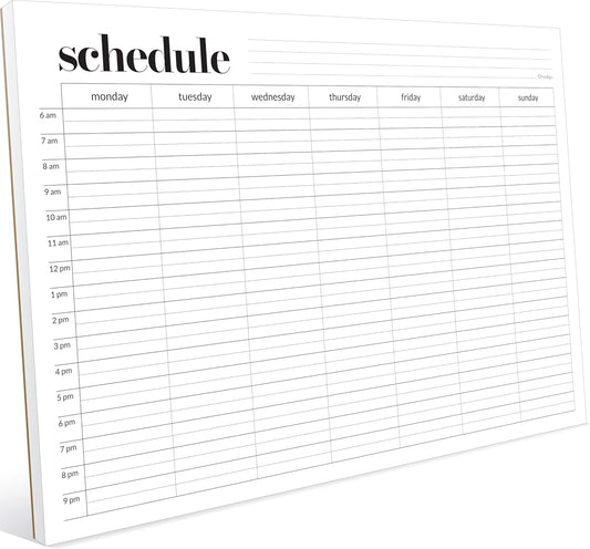 Weekly Schedule Pad, Tear Off Undated Weekly Planner Notepad, A4 Size (8,3" X 11,7"), Premium Thick Paper with Cardboard Back Support, Desk Planner by Hadigu