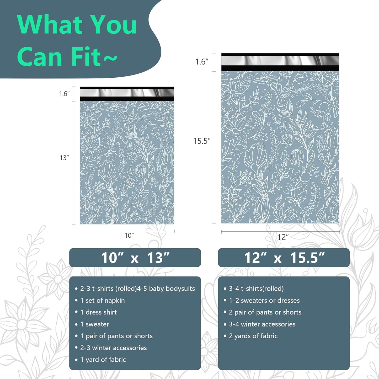 Poly Mailers 12x15.5 Inch 50 Pcs - Wheat Sheaf printed Shipping Bags, 2.4mil Thickness, Waterproof and Tear Resistant Mailing Envelopes, Self-Sealing Packaging Bags for Small Business