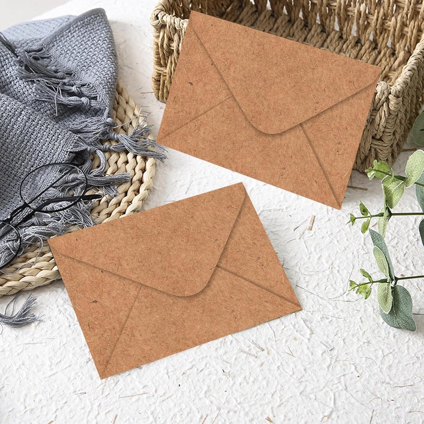 180 Packs Gift Card Mini Envelopes Small Envelope with Gummed Seal, Paper Business Card Envelopes, Bulk Tiny Envelope Pockets for Small Note Cards, 4 x 2.7 Inches (Kraft Brown)