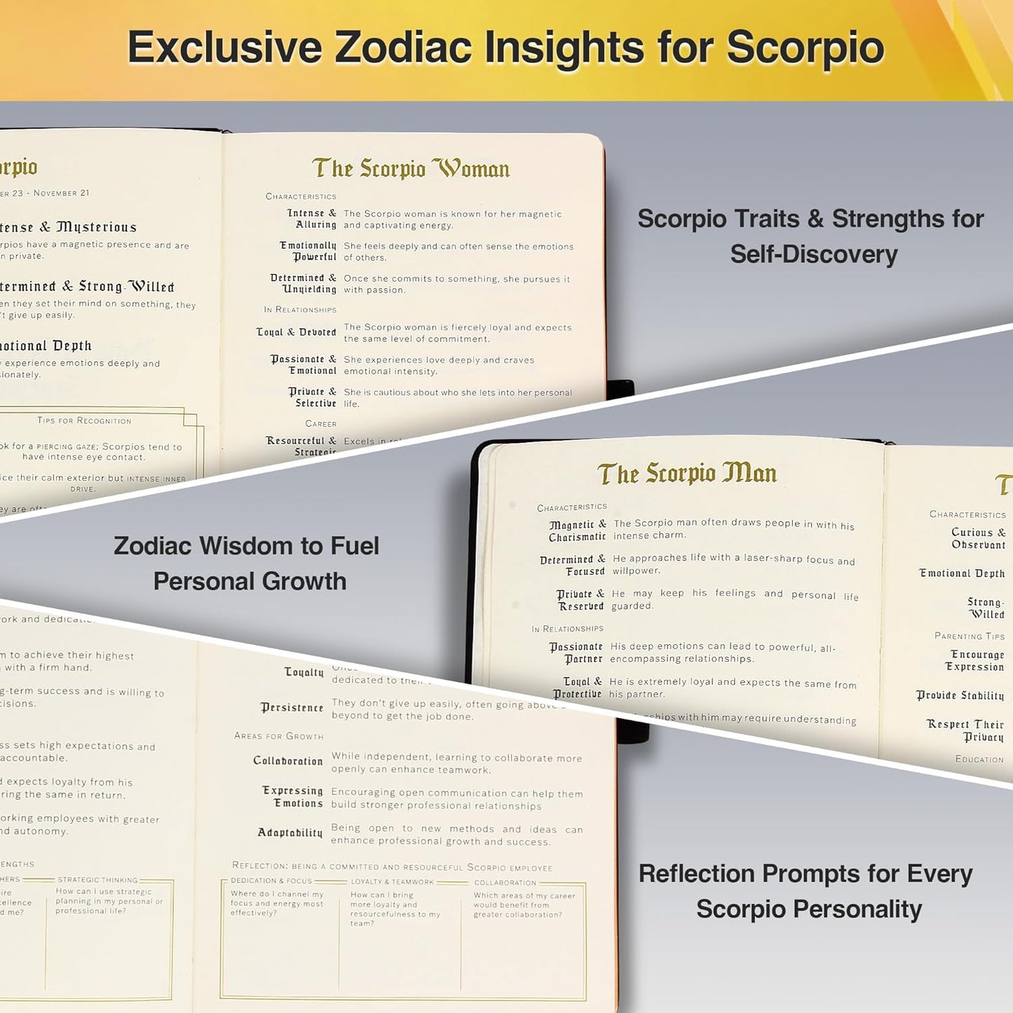 Scorpio Zodiac Astrology Undated Monthly Weekly Daily Planner Journal Notebook Hardcover A5 5.7" x 8.3" 160 Pages 100GSM Paper 2025 2026 2027 Holidays Calendar