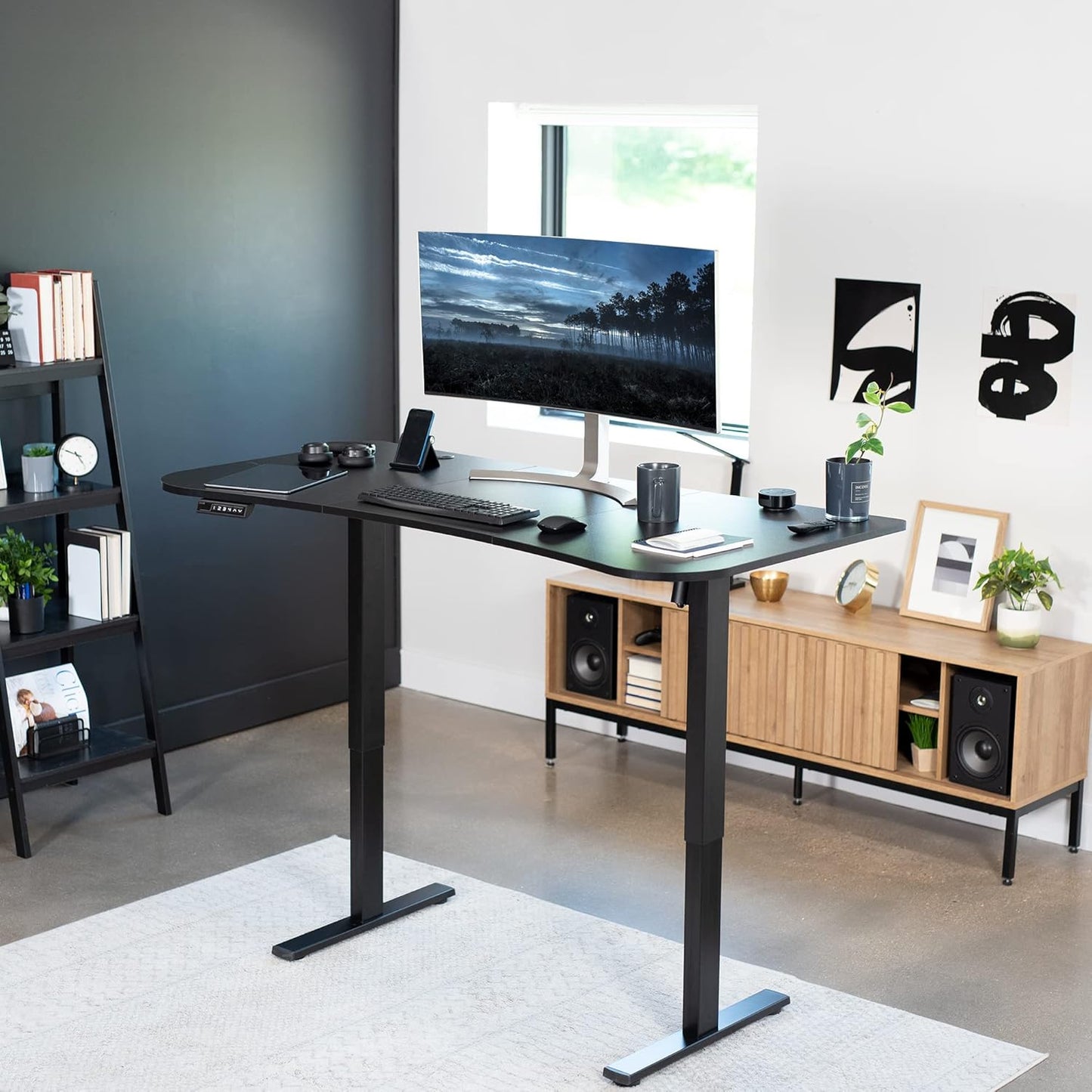 VIVO Electric 63 x 32 in Standing Desk, Memory Height Adjustment, 1B Series, Black Top Black Frame, DESK-KIT-1B1B