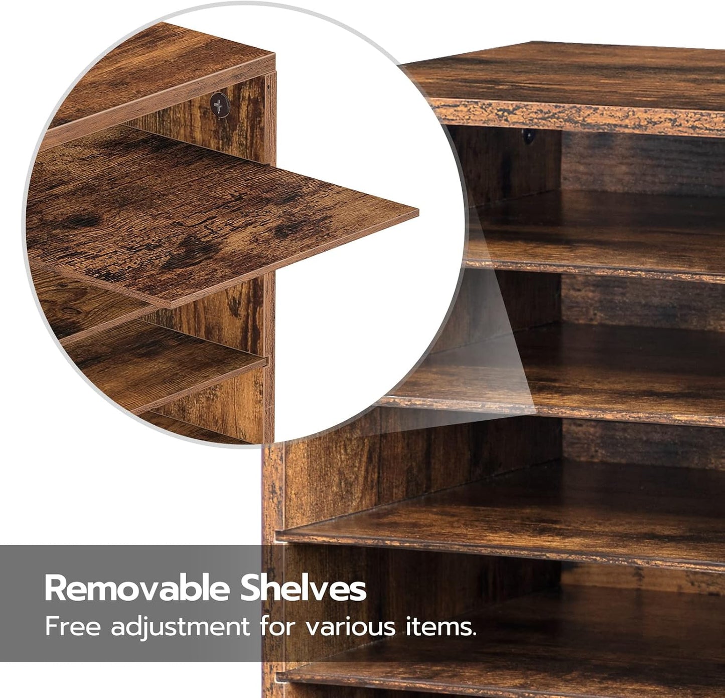 HOOBRO Literature Organizers, 12 Compartments Office Mailbox with Adjustable Shelves, Wood Countertop Literature Sorter for Office, Home, Classroom, Mailrooms Organization Rustic Brown FG12WF01