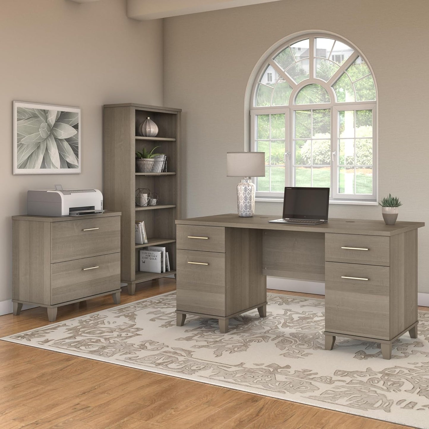 Bush Furniture Somerset 2 Drawer Lateral File Cabinet in Ash Gray