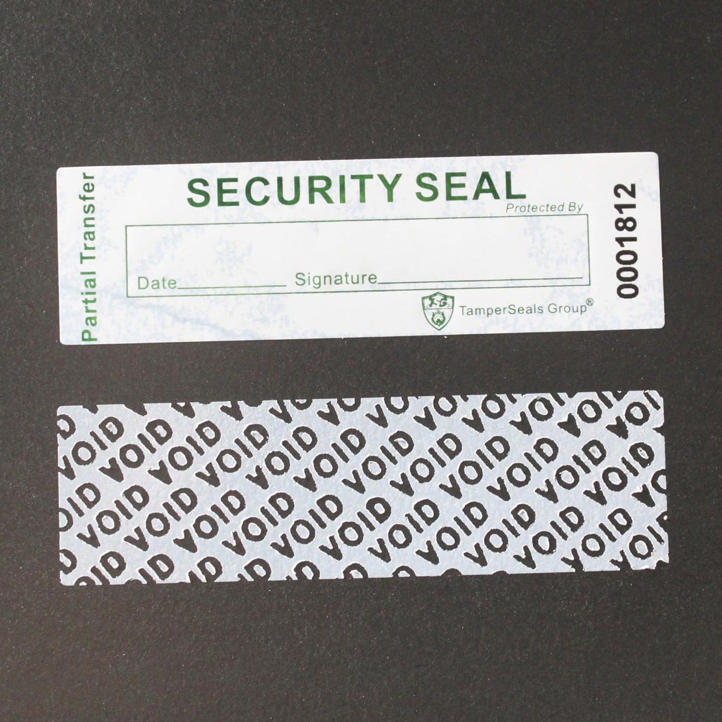 100pcs Partial Transfer Tamper Proof Security Warranty Void Stickers/Labels/Seals with Holographic Laser Print (White, 1 x 3.35 Inches, Serial Numbers)
