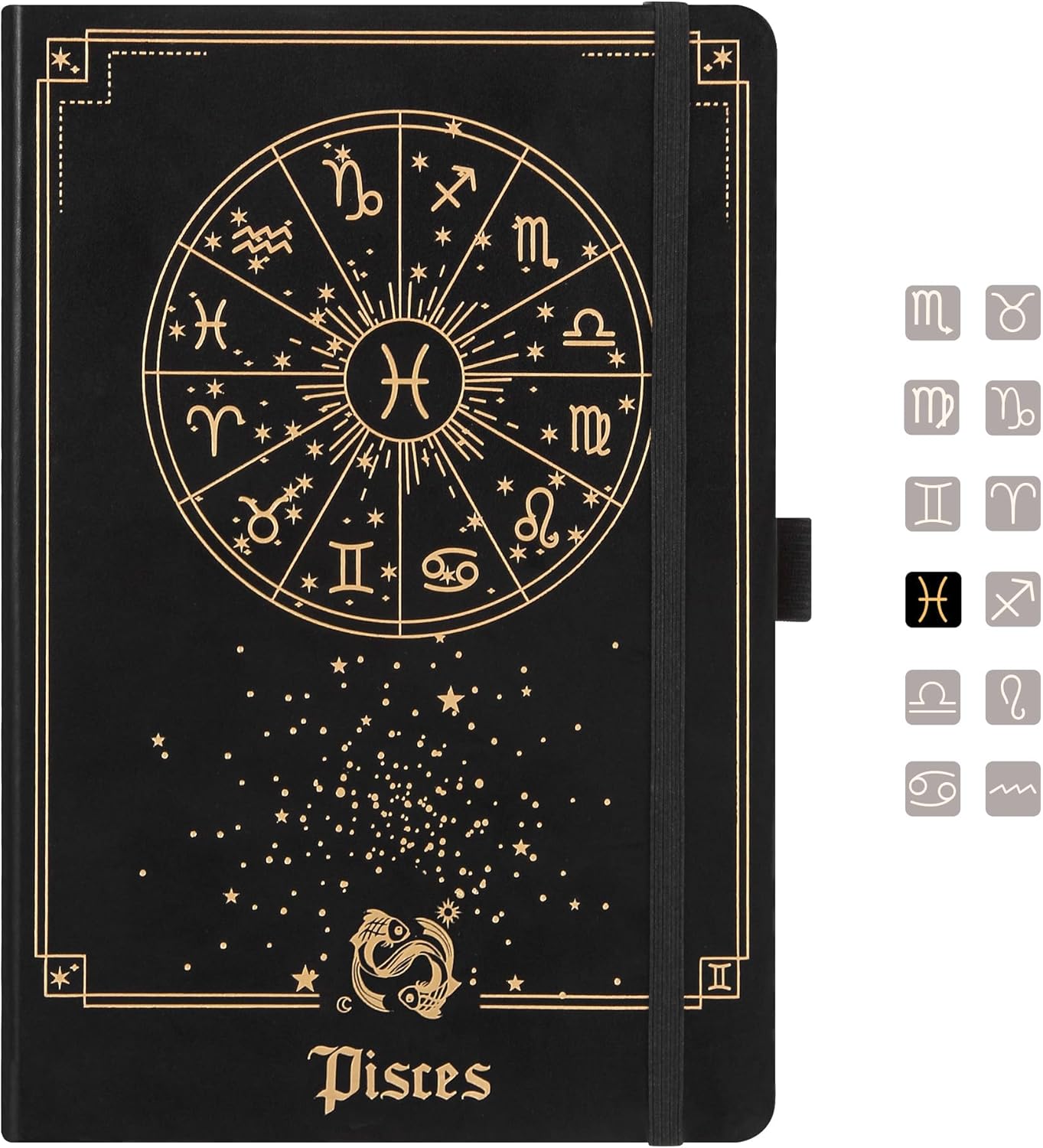 Pisces Zodiac Astrology Undated Monthly Weekly Daily Planner Journal Notebook Hardcover A5 5.7" x 8.3" 160 Pages 100GSM Paper 2025 2026 2027 Holidays Calendar